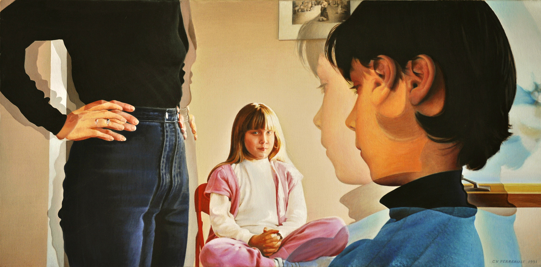 The Dispute  |  Oil on canvas  |  24″ x 51″