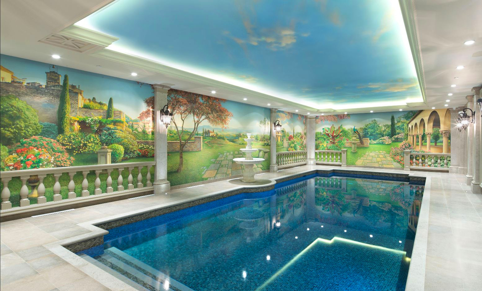 Pool Mural  |  Casein on canvas  |  8′ x 53′